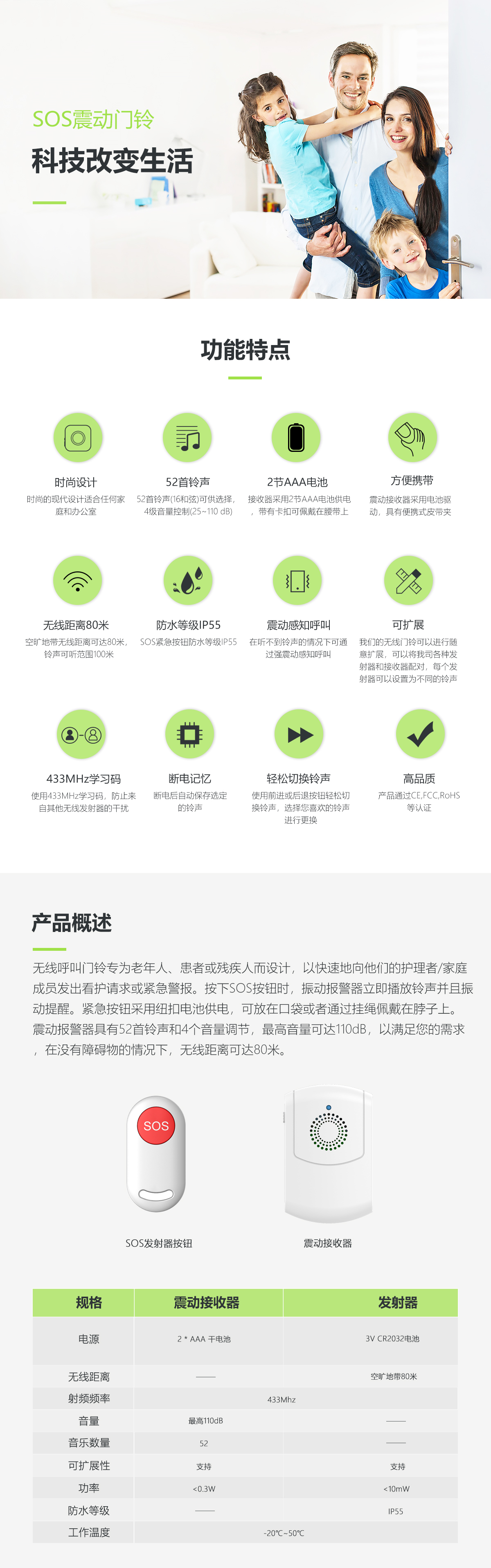 老人SOS呼叫震动提醒器 老人SOS呼叫震动提醒器